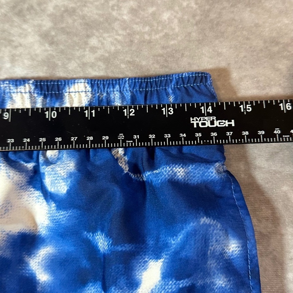 Speedo Swim Trunks Mens Small Blue White Tie Dye Board Shorts Mesh Lined 7784578 - Picture 6 of 9